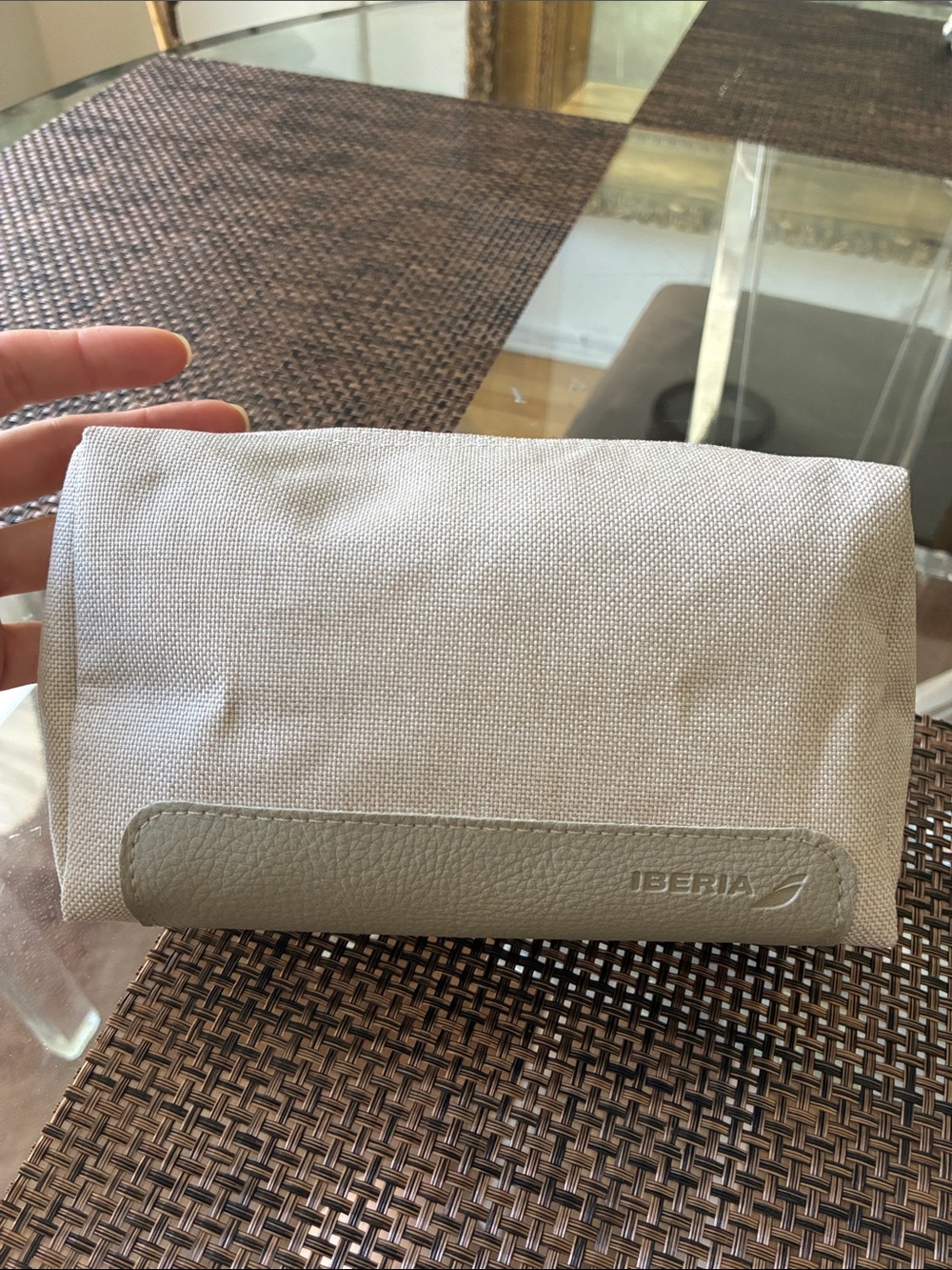 Iberia Travel Toiletry Bag in Light Beige